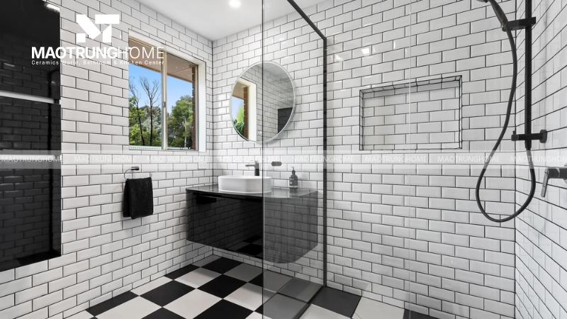 Mẫu gạch ốp theo hình dáng, kiểu ốp: Gạch thẻ (mẫu 1).