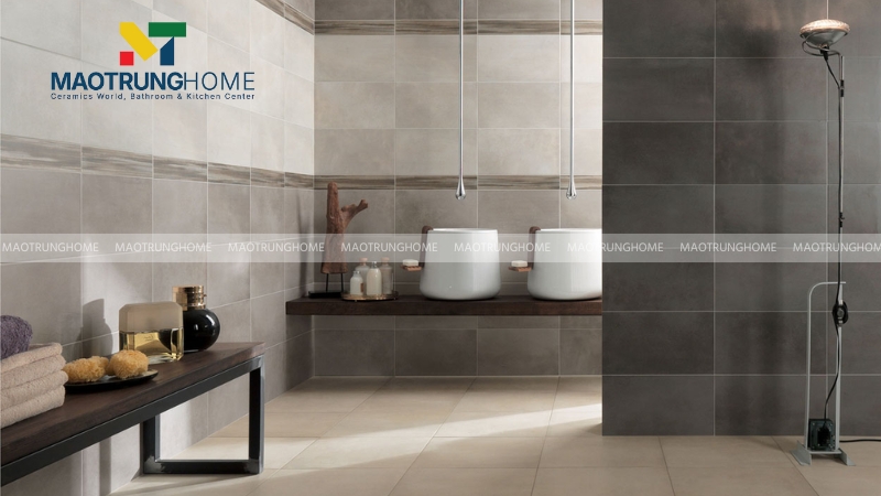 Lựa chọn gạch ốp theo chất liệu gạch: Gạch ceramic.
