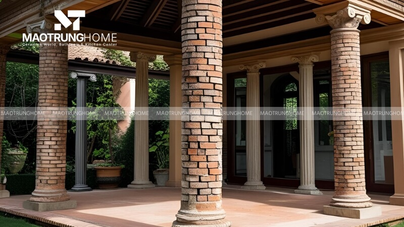 Gạch ốp trụ cổng giả cổ (Mẫu 2).
