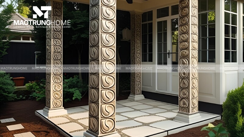 Gạch ốp trụ cổng 3D (Mẫu 2).