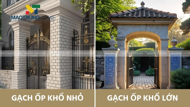 Sự khác nhau giữa gạch khổ nhỏ và gạch khổ lớn.