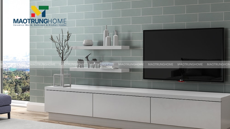 Gạch thẻ ốp tường phòng khách (Mẫu 1).