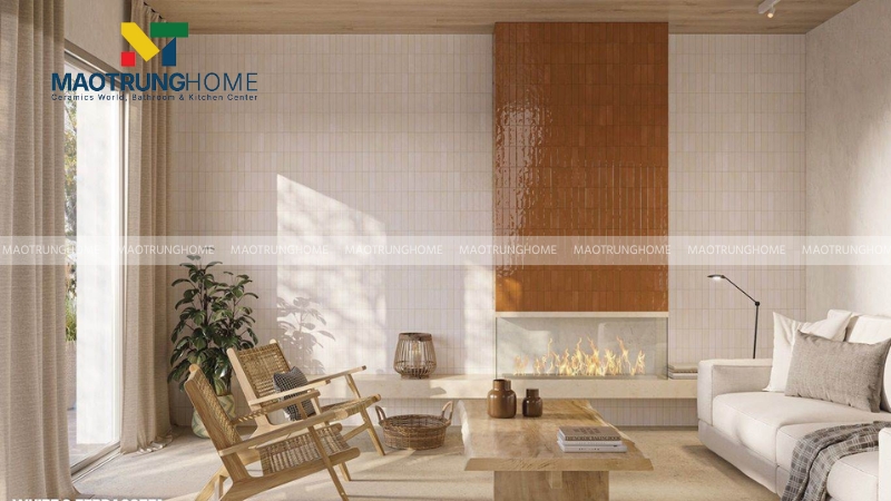 Gạch thẻ ốp tường phòng khách (Mẫu 2).