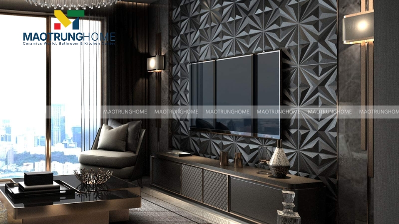 Gạch 3D trang trí ốp tường phòng khách (Mẫu 2).