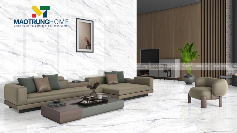 Gạch ốp tường phòng khách vân đá (Mẫu 3).