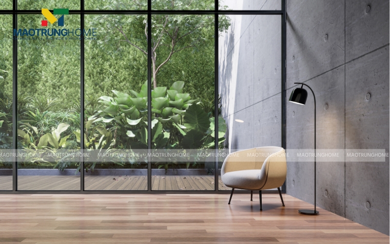 Phòng khách ốp gạch full tường size lớn