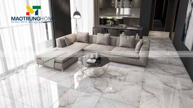 Khu vực đề cao tính thẩm mỹ như phòng khách nên chọn gạch Porcelain