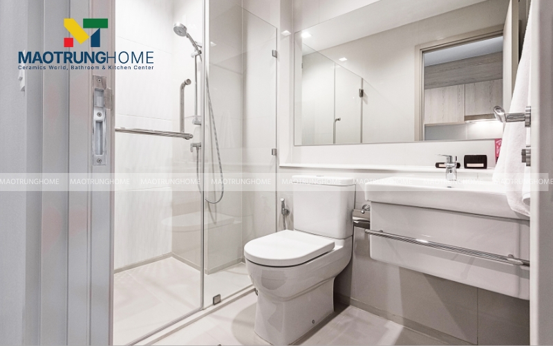 Gạch ốp tường ngăn nước và hơi ẩm thẩm thấu vào kết cấu nhà vệ sinh