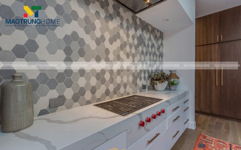 Phòng bếp ốp gạch Mosaic 