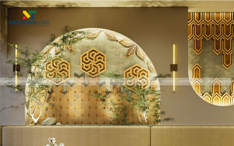 Quán coffee gạch 3D logo nổi