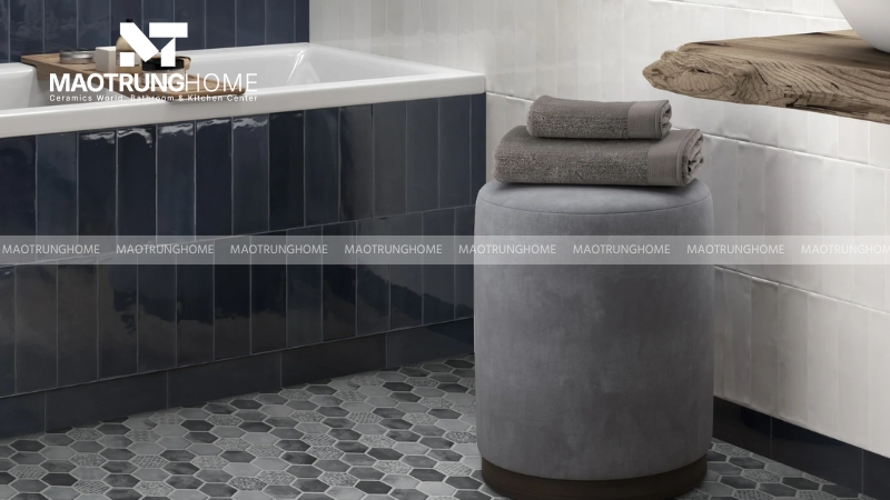 Phối gạch nhà vệ sinh màu xám: Phong cách độc đáo (Mẫu 3)