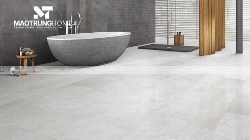 Gạch nhà vệ sinh màu xám: Gạch Porcelain