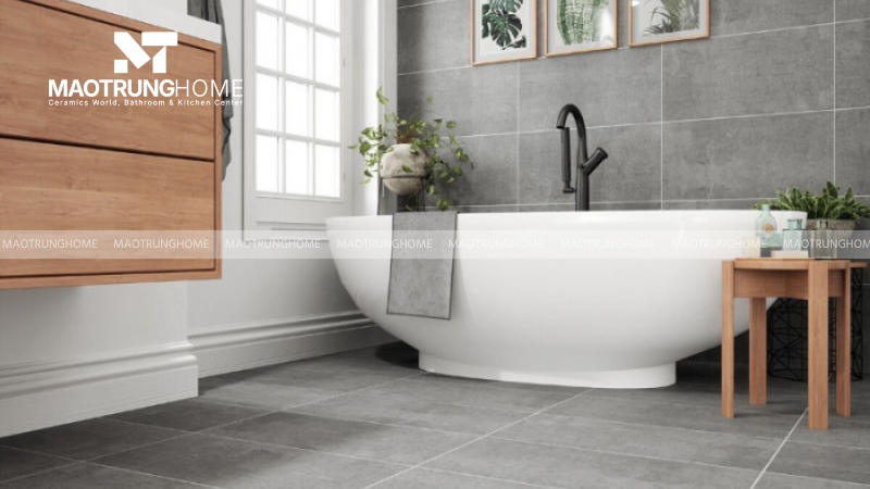 Gạch màu ghi hiệu ứng xi măng cho nhà vệ sinh