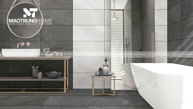 Gạch màu ghi hiệu ứng xi măng