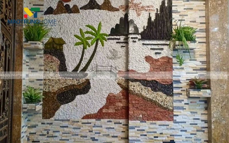 Gạch ốp tường tiểu cảnh giả đá