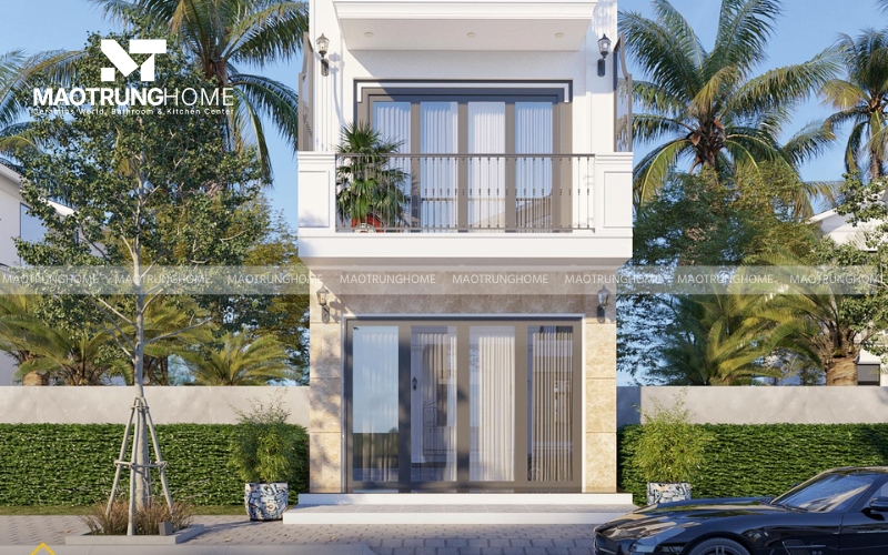 Gạch ốp tường nhà ống vân đá màu vàng