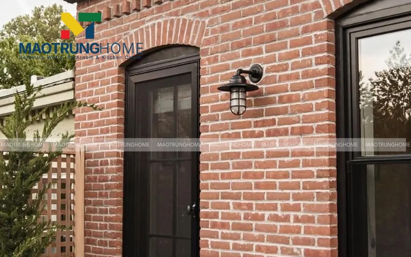 Gạch cotto ốp tường nhà ống đơn giản