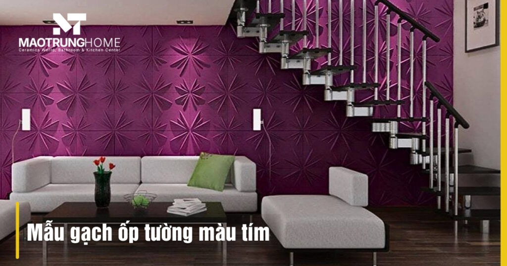 Gạch ốp tường nhà màu tím