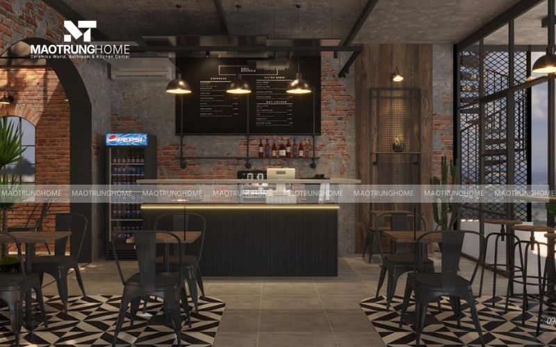 Quán coffee giả bê tông hiện đại