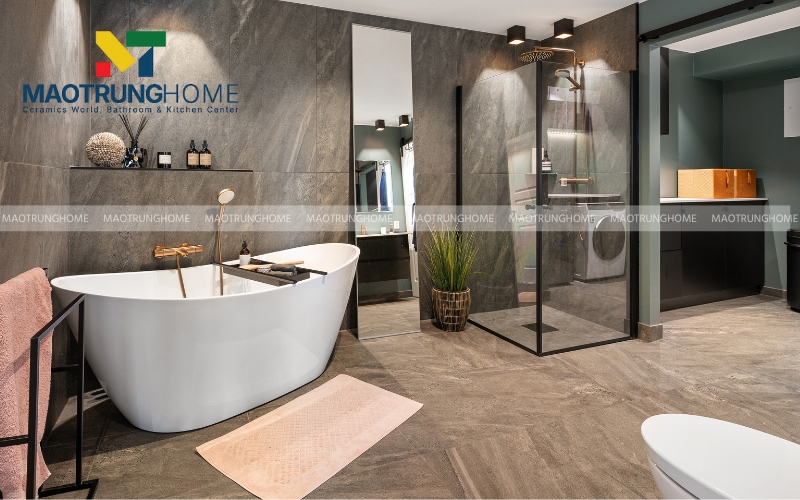 Ốp gạch cho nhà vệ sinh lớn (trên 5m²)