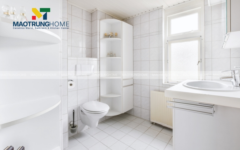 Nhà vệ sinh sử dụng bồn cầu treo tường