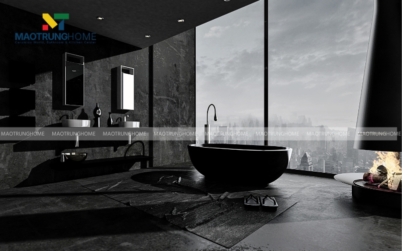 Sử dụng vách ngăn bằng gỗ nhựa hoặc kính cao để tạo không gian kín đáo nhưng vẫn thông thoáng