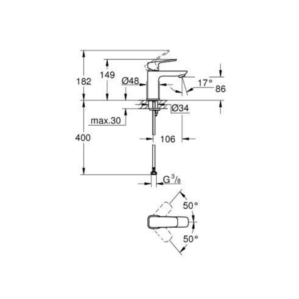 Vòi chậu nóng lạnh Cubeo S-size GROHE 1016990000 - Ảnh 3