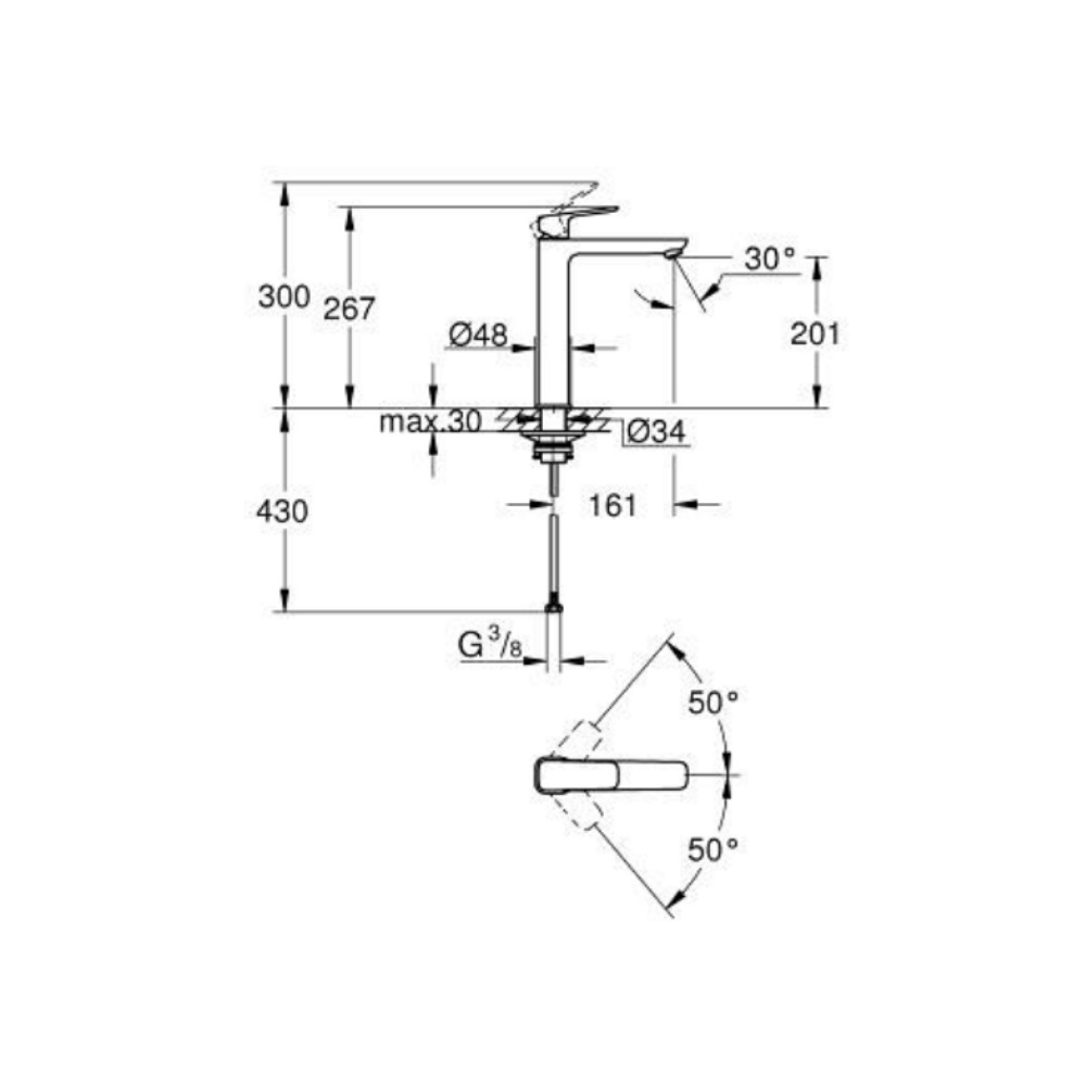 Vòi chậu nóng lạnh Cubeo XL-size GROHE 1017290000 - Ảnh 3