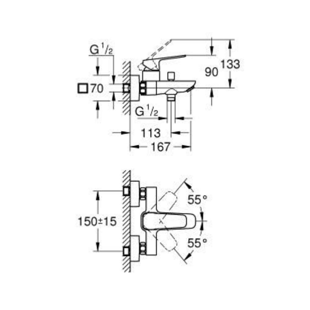 Củ sen tắm nóng lạnh Cubeo GROHE 1018130000 - Ảnh 3