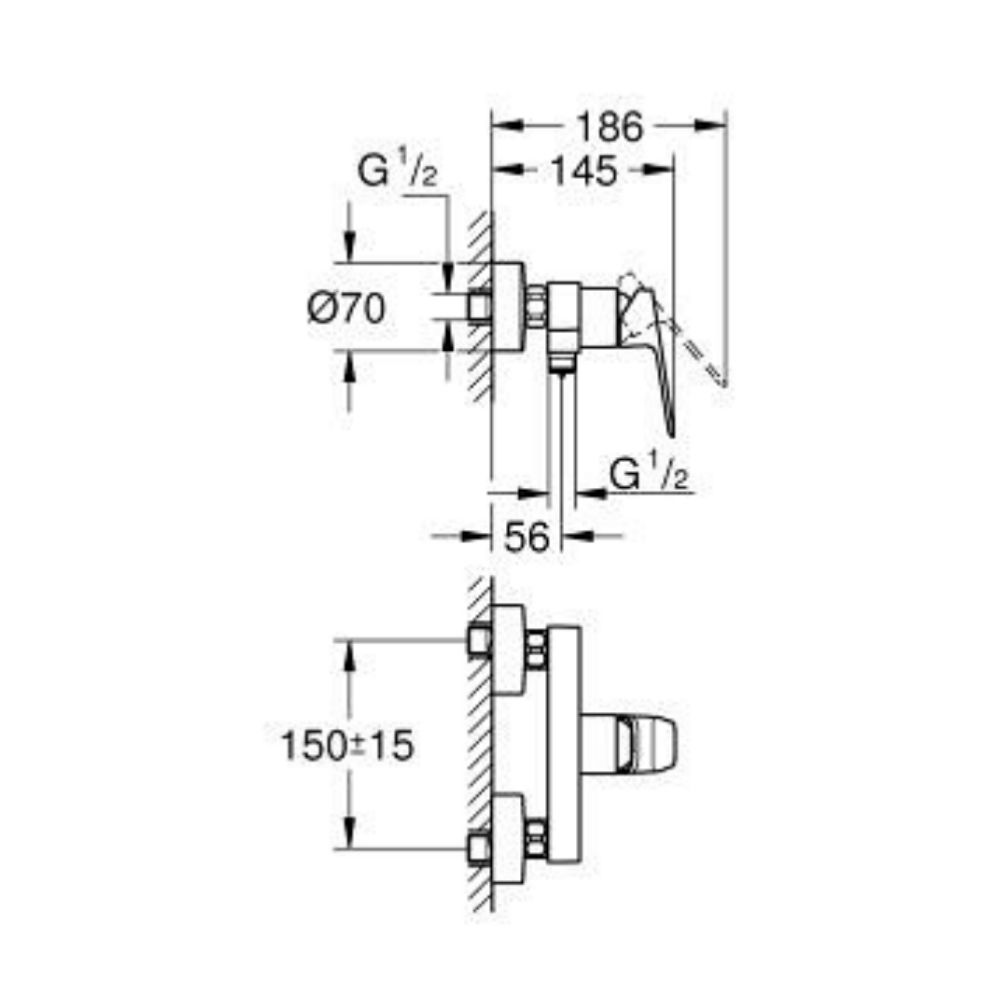 Củ sen tắm nóng lạnh Cubeo GROHE 1018240000 - Ảnh 3