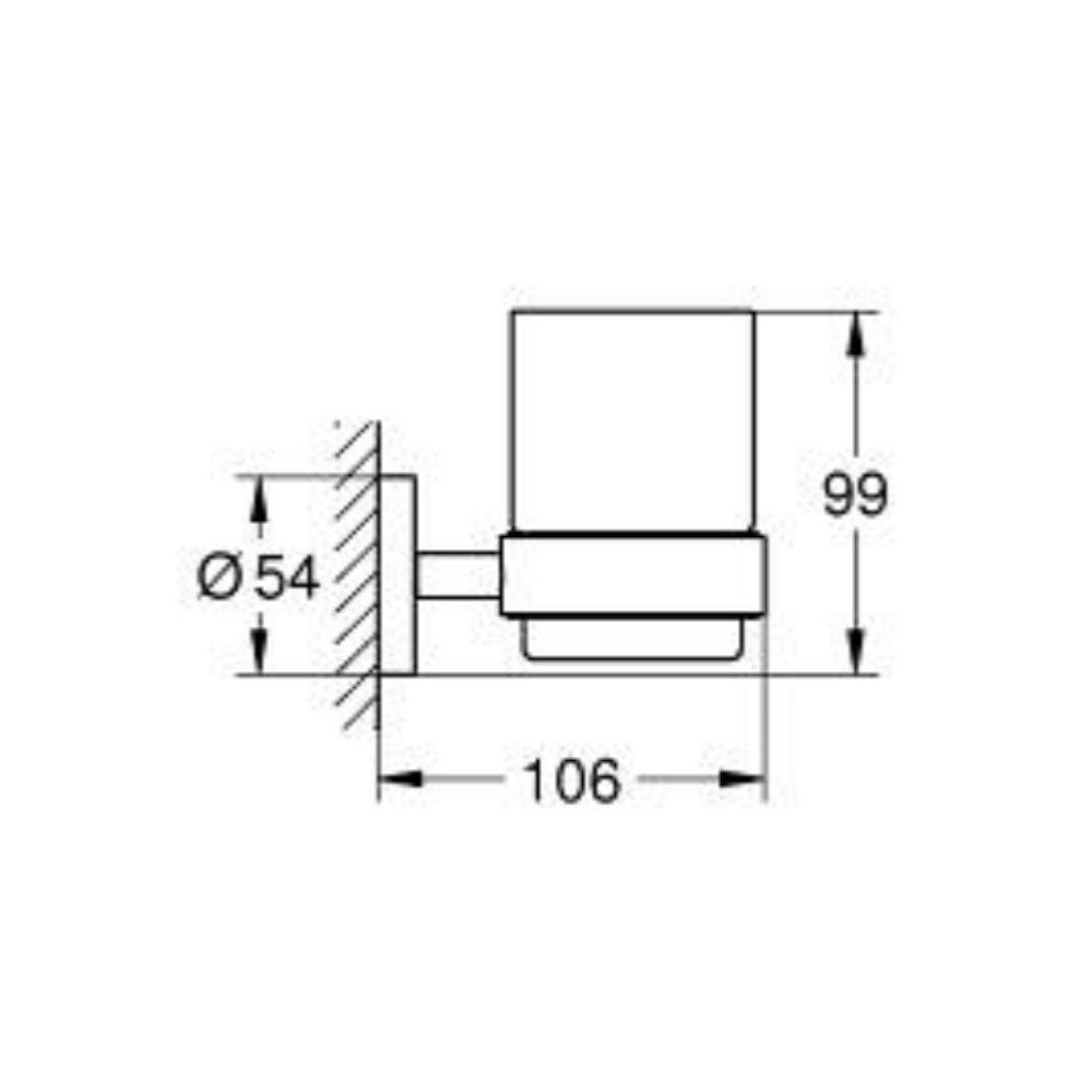 Bộ giá và ly thủy tinh gắn tường Essentials GROHE 1022562430 - Ảnh 3