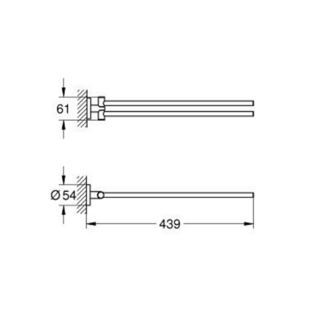 Thanh treo khăn đôi Essentials GROHE 1024672430 - Ảnh 3
