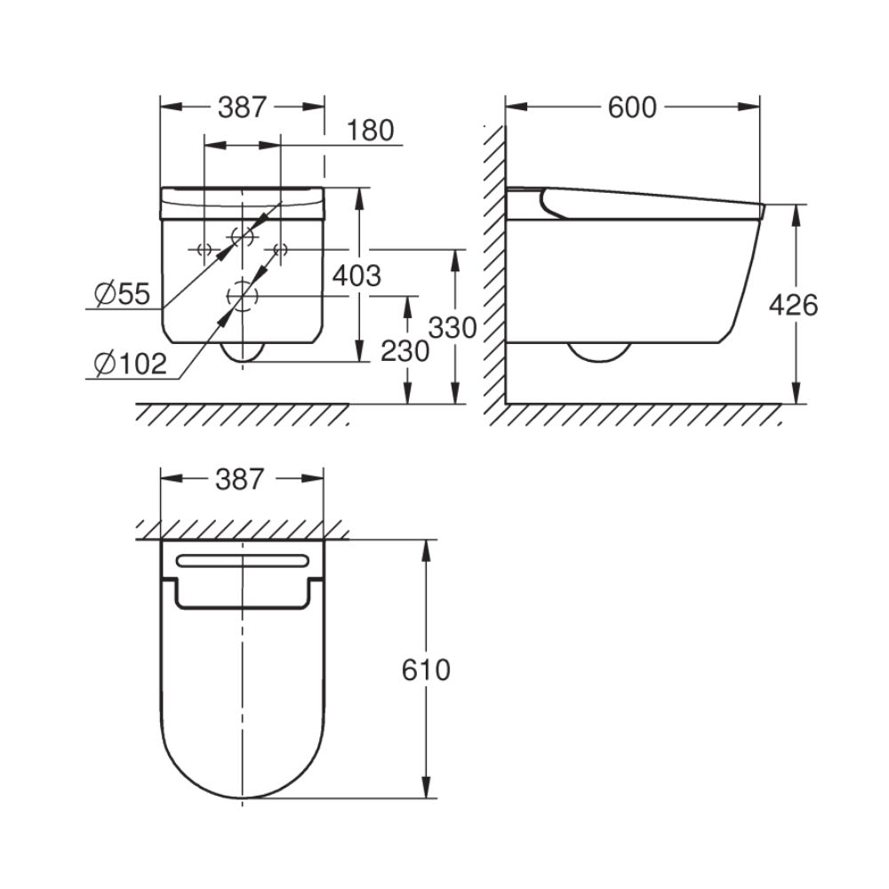 Bồn cầu treo tường thông minh IGINA GROHE 102914SH00 - Ảnh 3