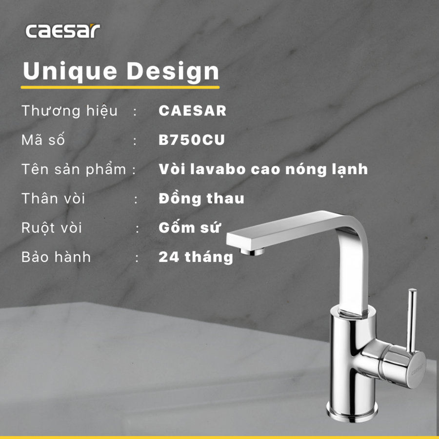 Vòi lavabo nóng lạnh B750CU - Ảnh 9