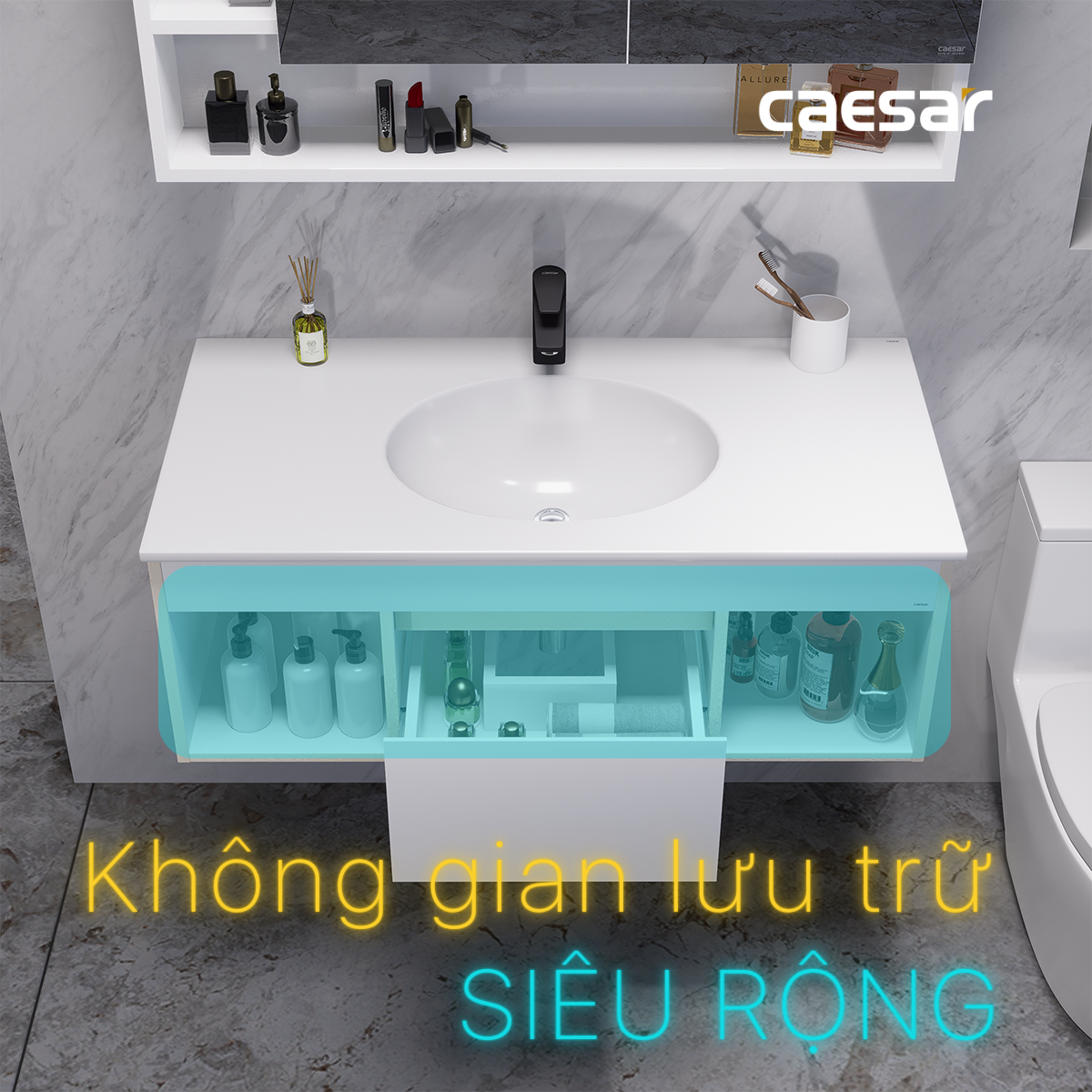 Lavabo + Tủ Treo - LF5028 + EH05028DDV - Ảnh 9