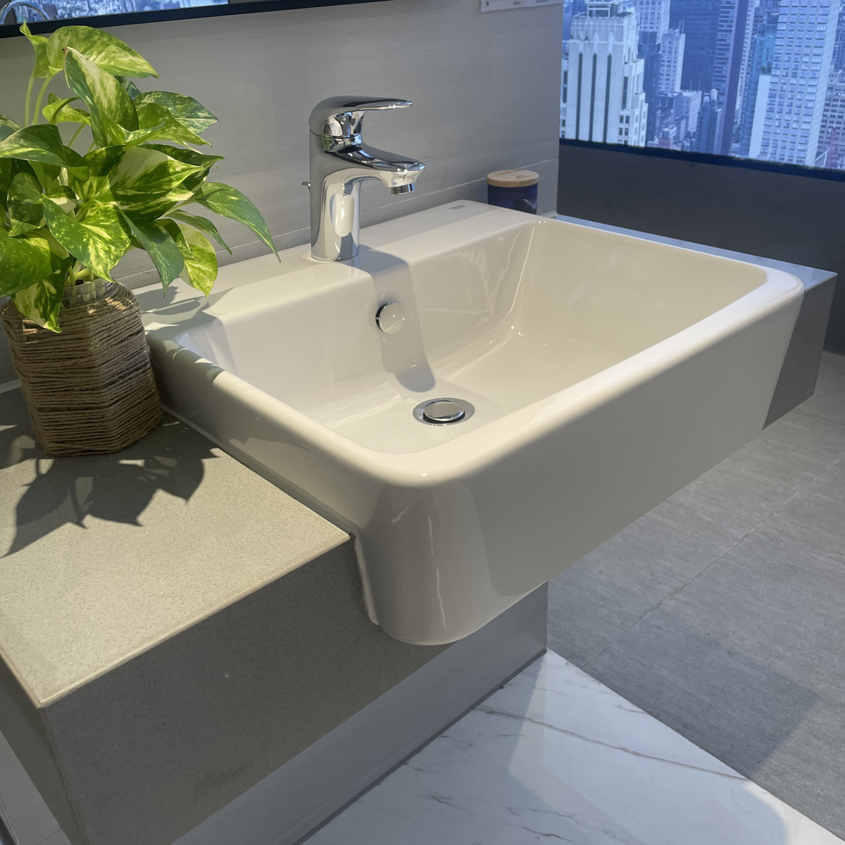 Chậu rửa lavabo bán âm bàn Eurocube GROHE 124581 - Ảnh 7