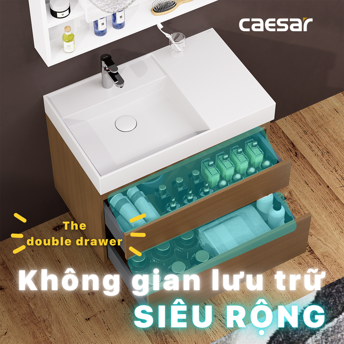 Lavabo + Tủ treo - LF5382 + EH05382DWV - Ảnh 13