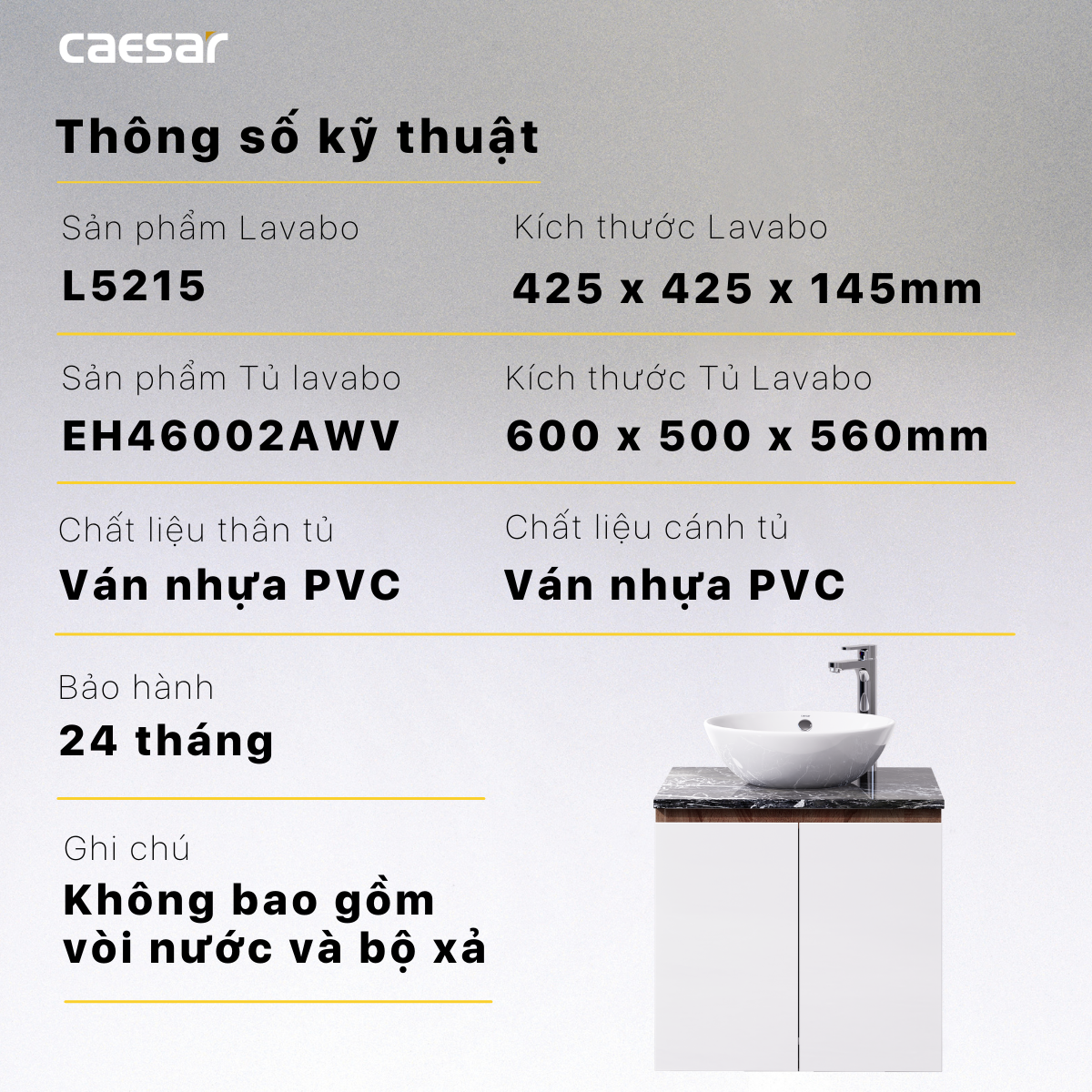 Lavabo và tủ treo L5215 - EH46002AWV - Ảnh 13
