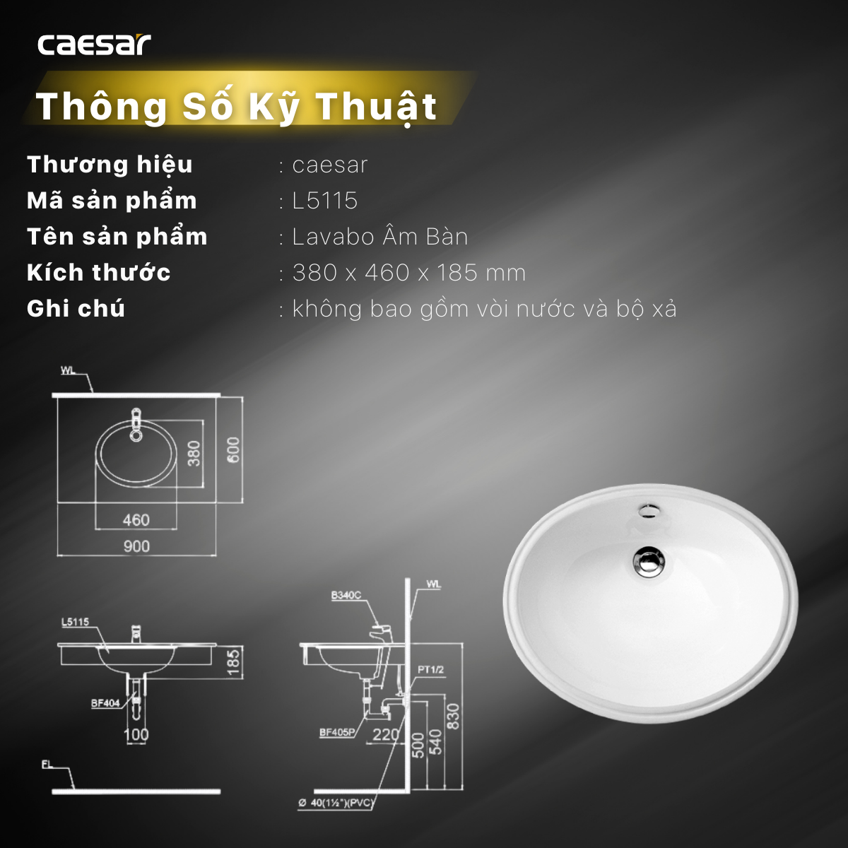 Lavabo Âm Bàn - L5115 - Ảnh 10