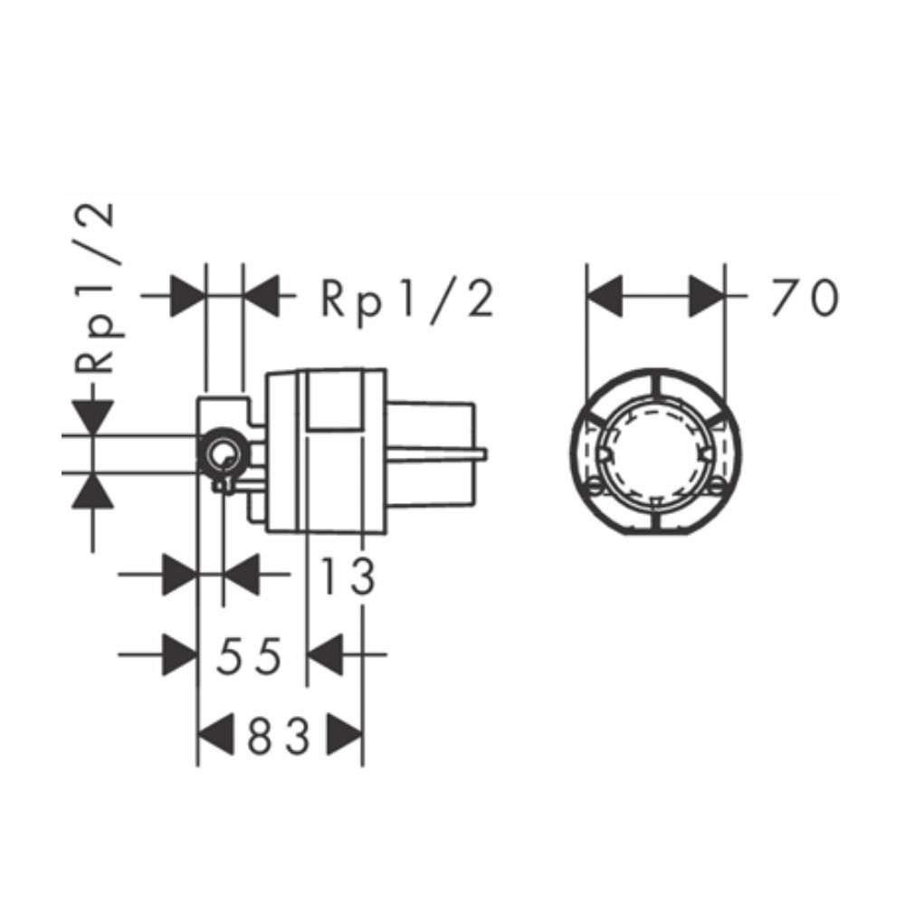 Phụ kiện âm tường van điều chỉnh Hansgrohe 13620180 - Ảnh 3