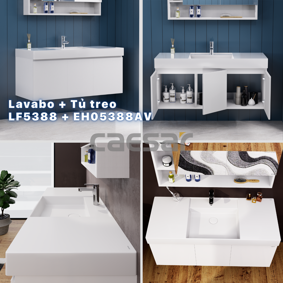Lavabo + Tủ treo - LF5388 + EH05388AV - Ảnh 14