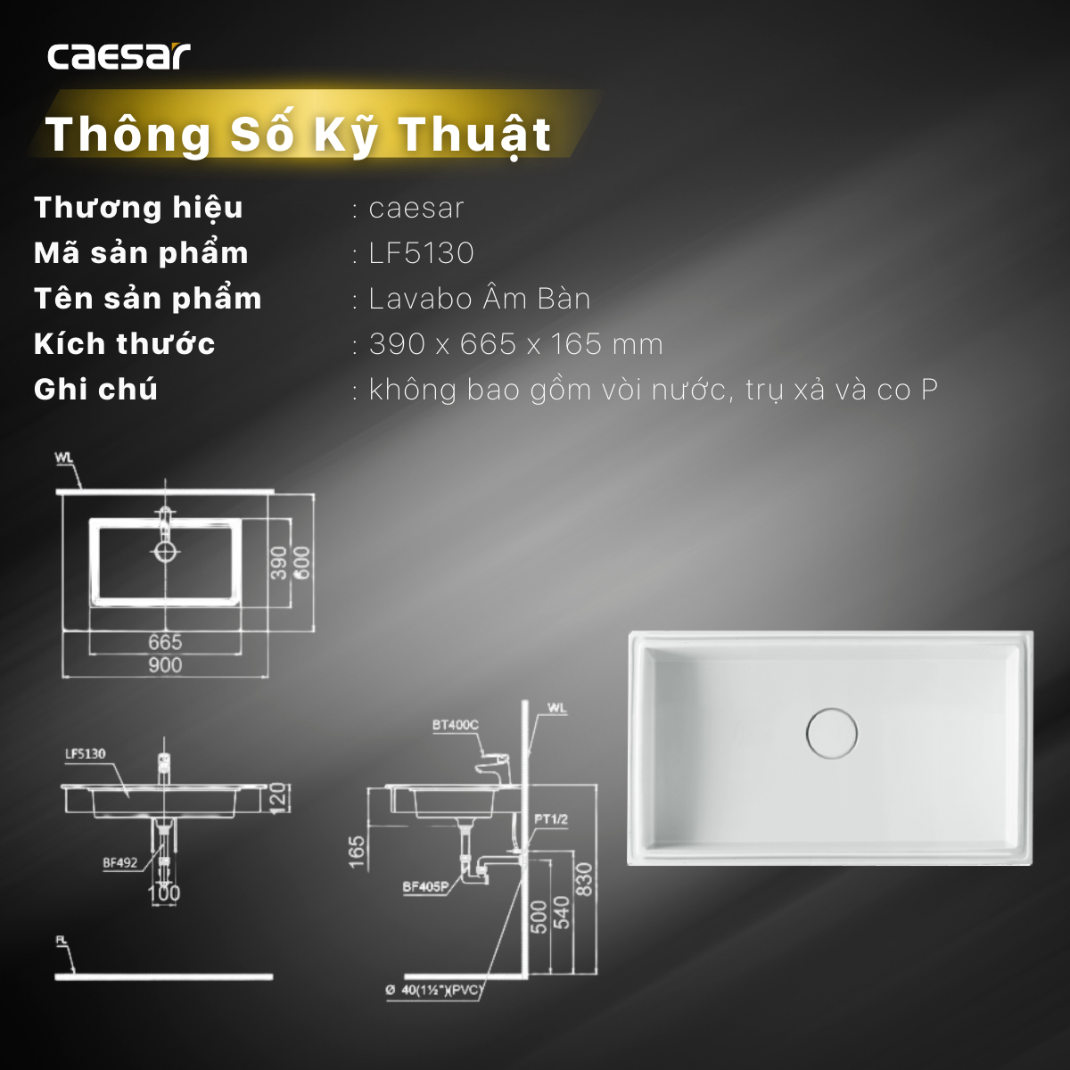 Lavabo Âm Bàn - LF5130 - Ảnh 11