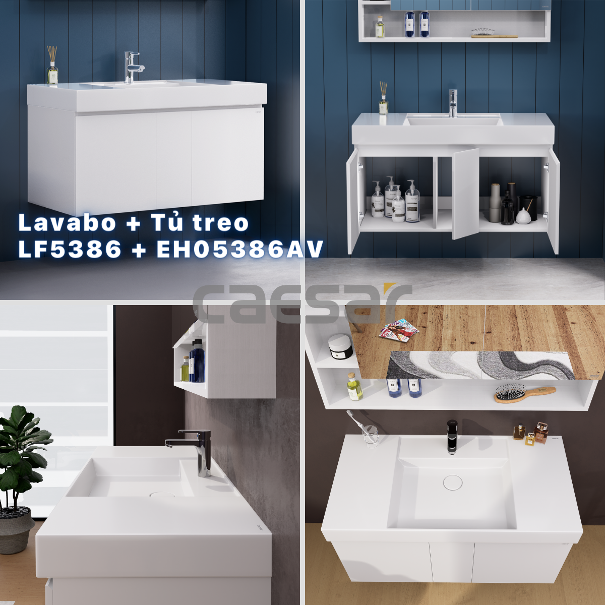 Lavabo + Tủ treo - LF5386 + EH05386AV - Ảnh 14