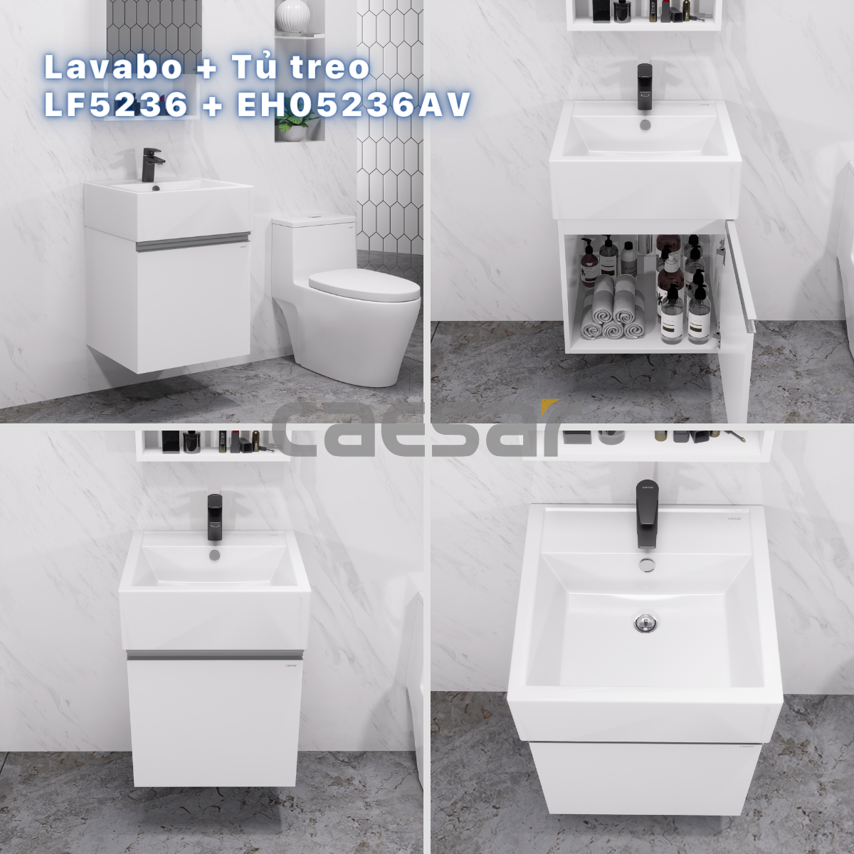 Lavabo + Tủ Treo - LF5236 + EH05236AV - Ảnh 14
