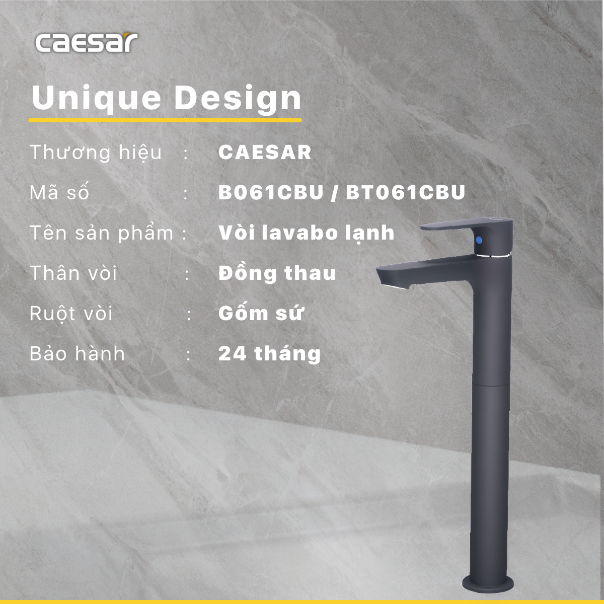 Vòi cao Lavabo Lạnh - B061CBU - Ảnh 10