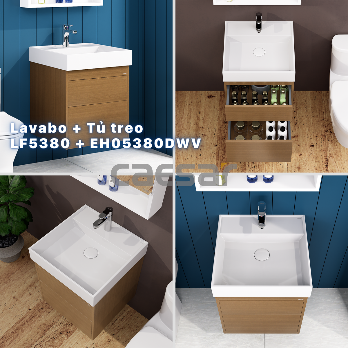 Lavabo + Tủ treo - LF5380 + EH05380DWV - Ảnh 15