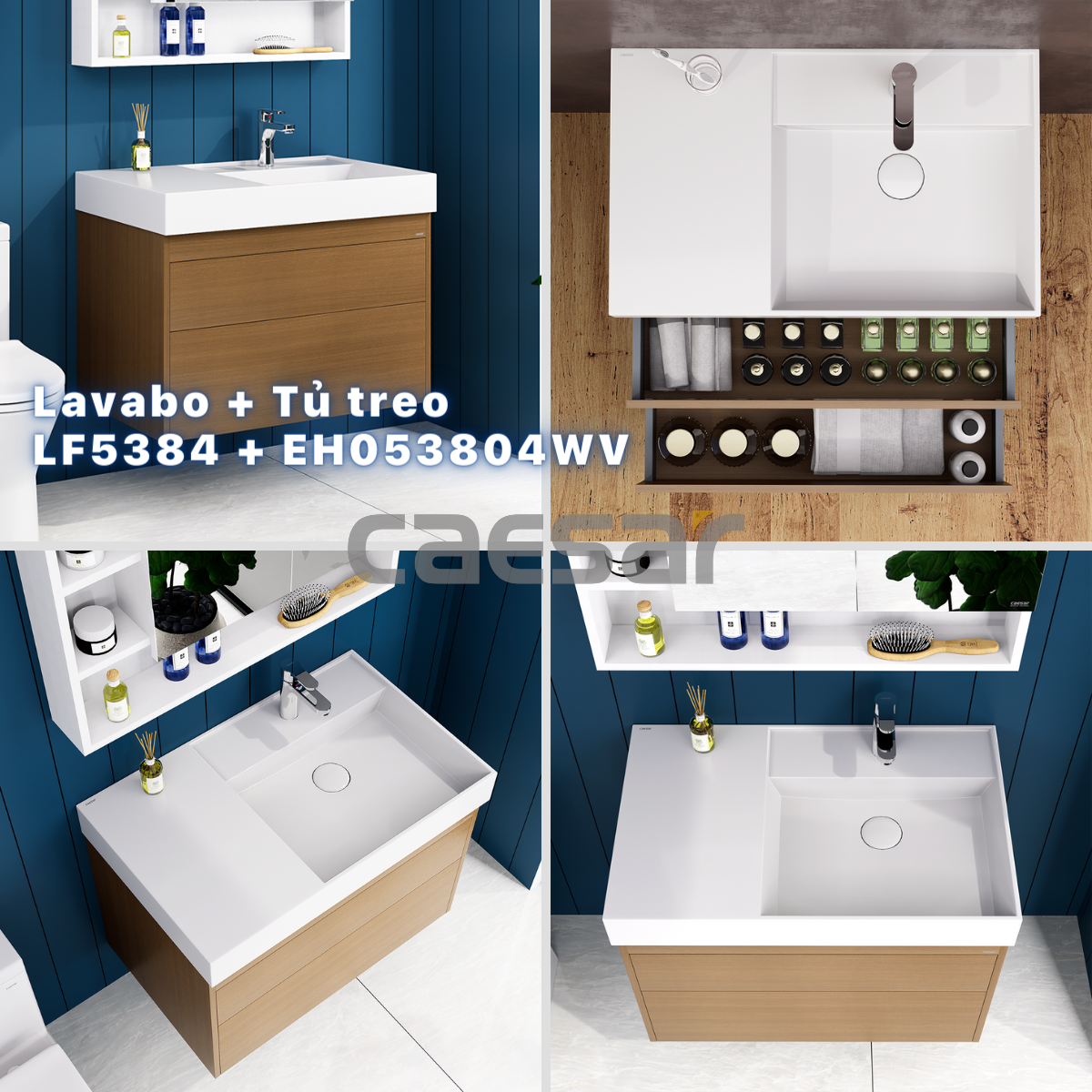 Lavabo + Tủ treo - LF5384 + EH05384DWV - Ảnh 15