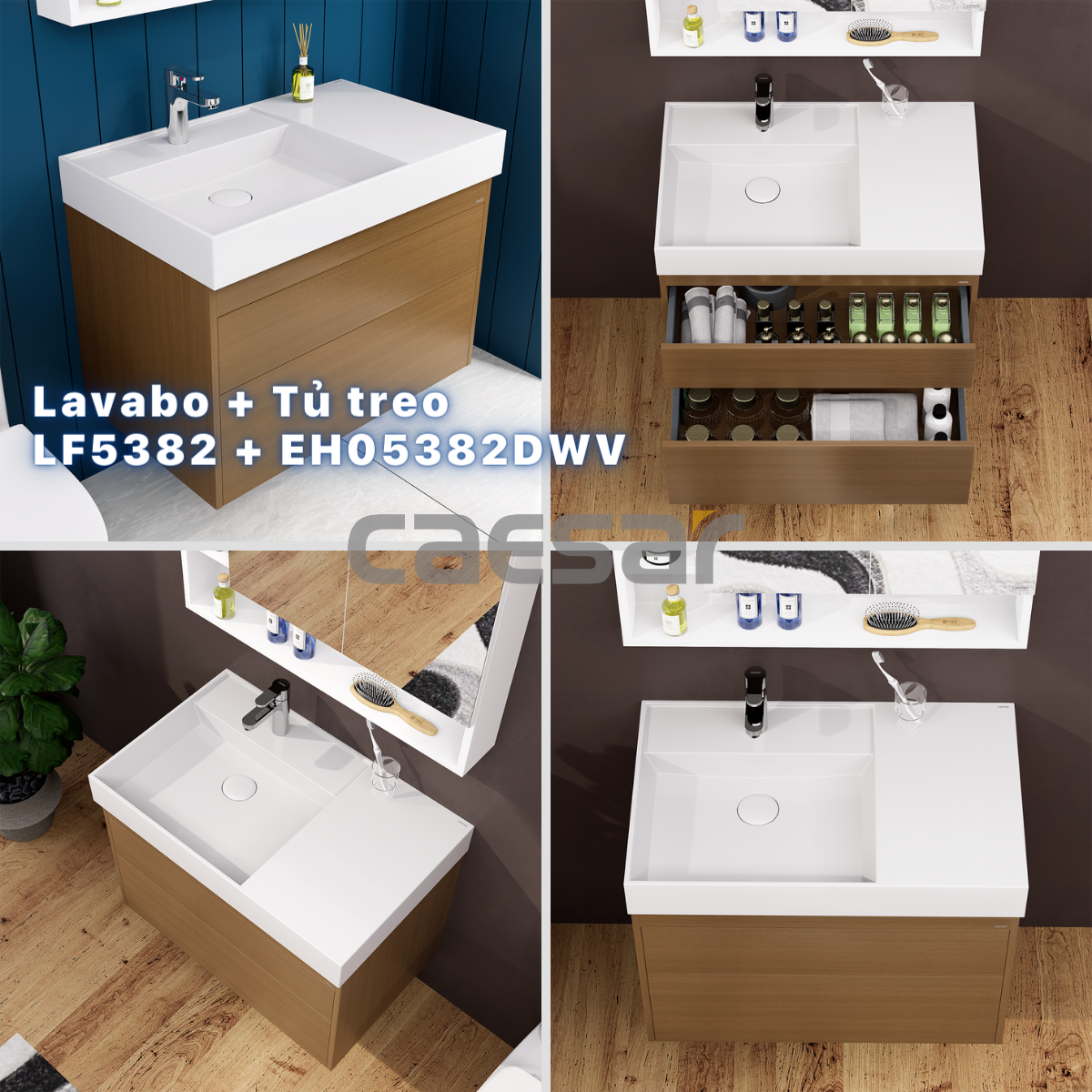 Lavabo + Tủ treo - LF5382 + EH05382DWV - Ảnh 15