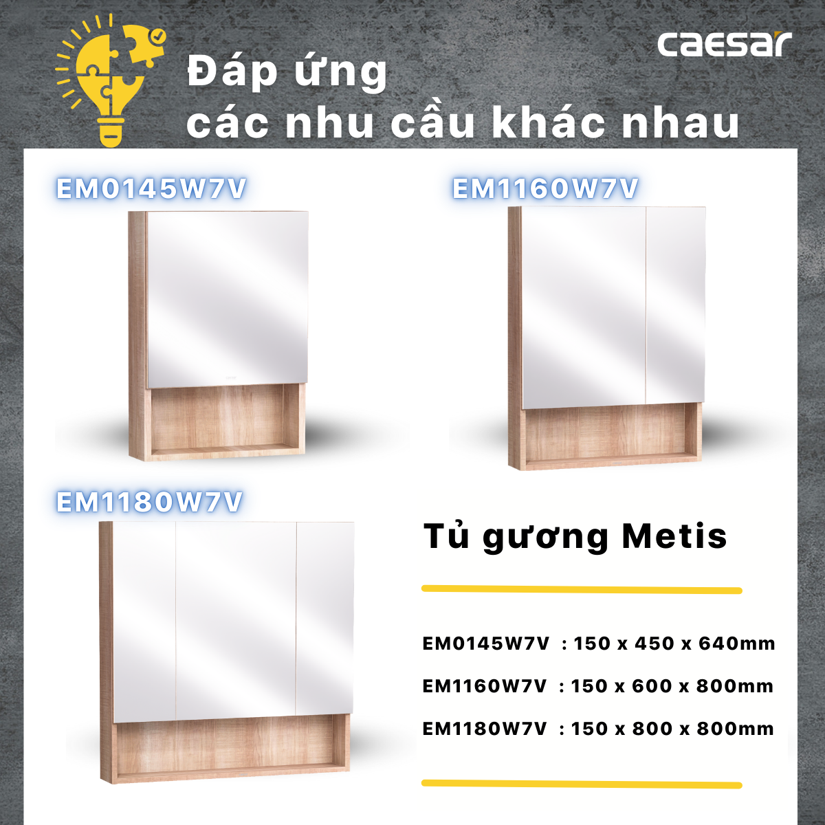 Tủ gương Metis - EM1180W7V - Ảnh 9
