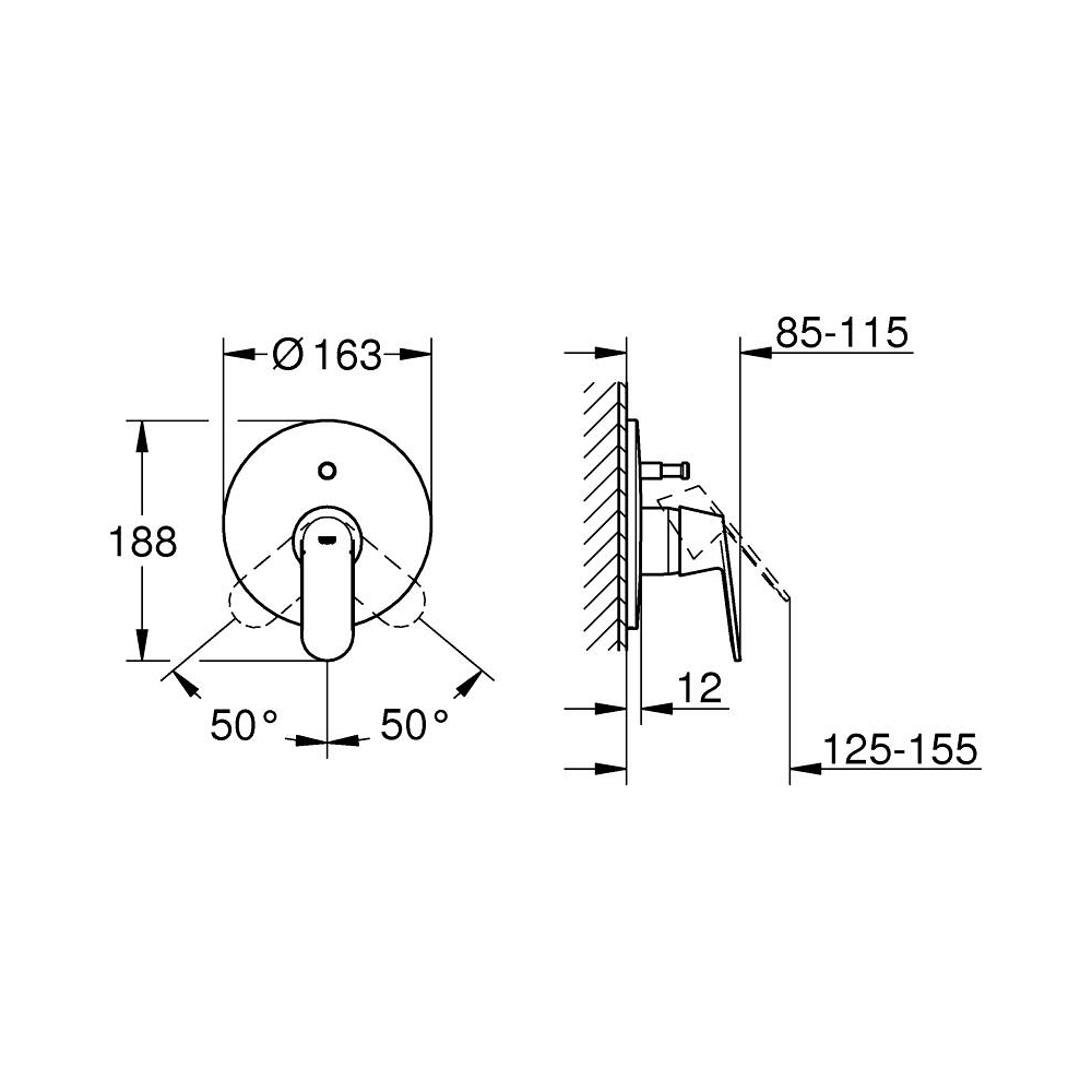Van nóng lạnh kèm chuyển hướng 2 đường Eurosmart Cosmopolitan GROHE 19382000 - Ảnh 3